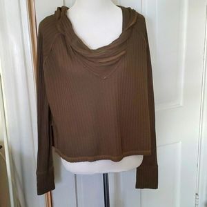 Free people we the free waffle knit top